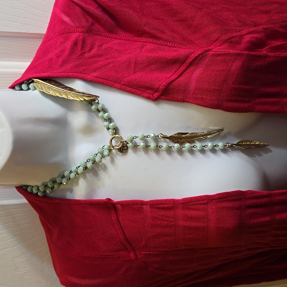 West & Co. Faceted Bead & Feather Necklace